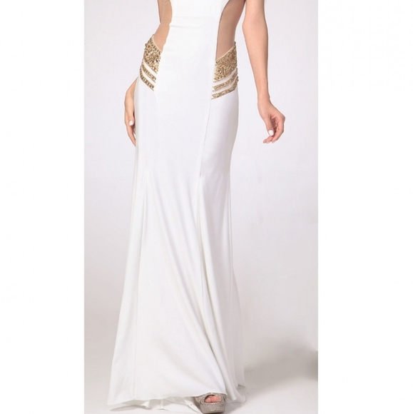 Off White & Gold formal dress - Picture 3 of 8